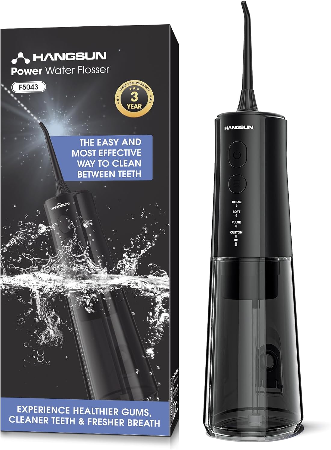 Hangsun Water Flosser for Teeth Cordless Oral Irrigator - 4 Modes 300ML Recharge...