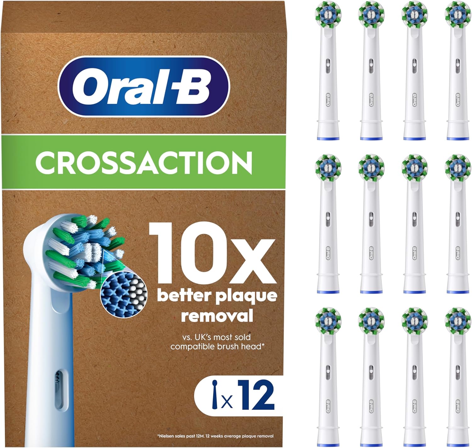 Oral-B Pro Cross Action Original Electric Toothbrush Head, X-Shape and Angled Br...
