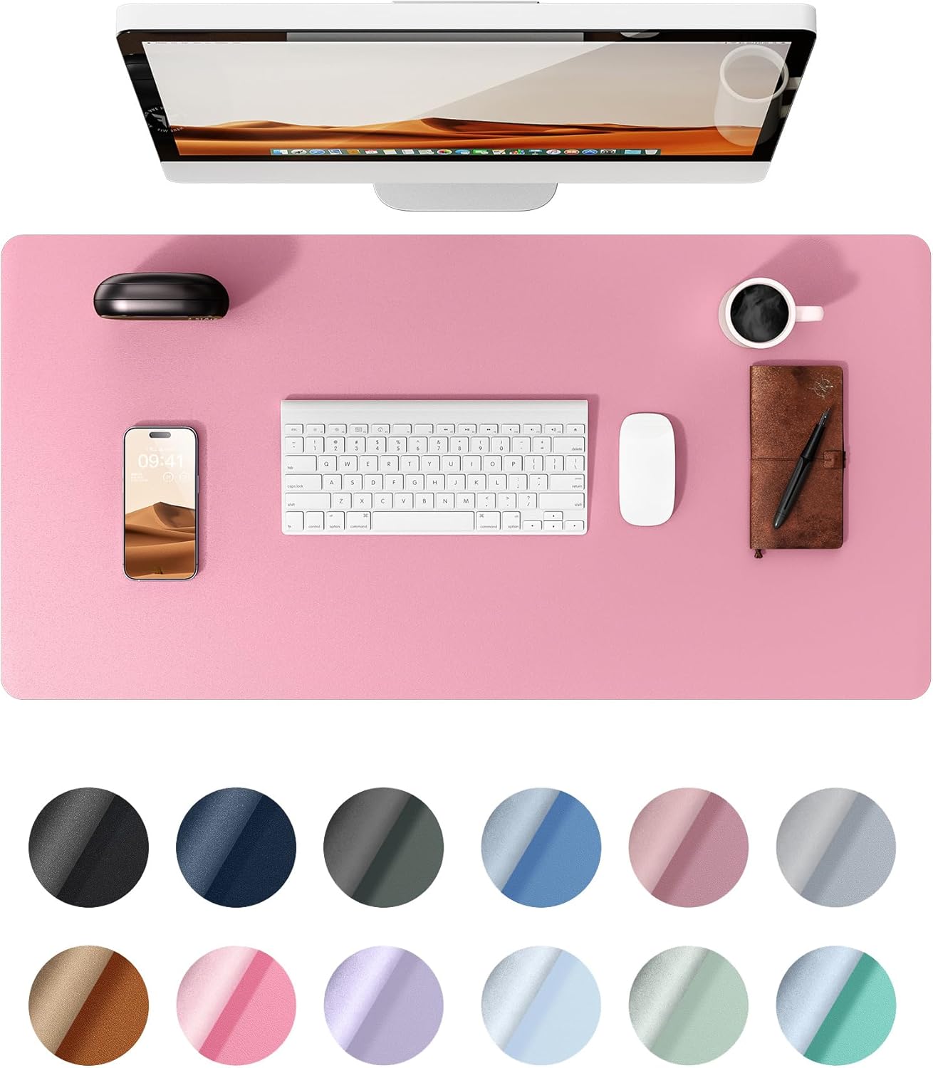 High-Quality YSAGi Leather Desk Mat, Special Large Mouse Mat, Non-Slip Desk Pad...