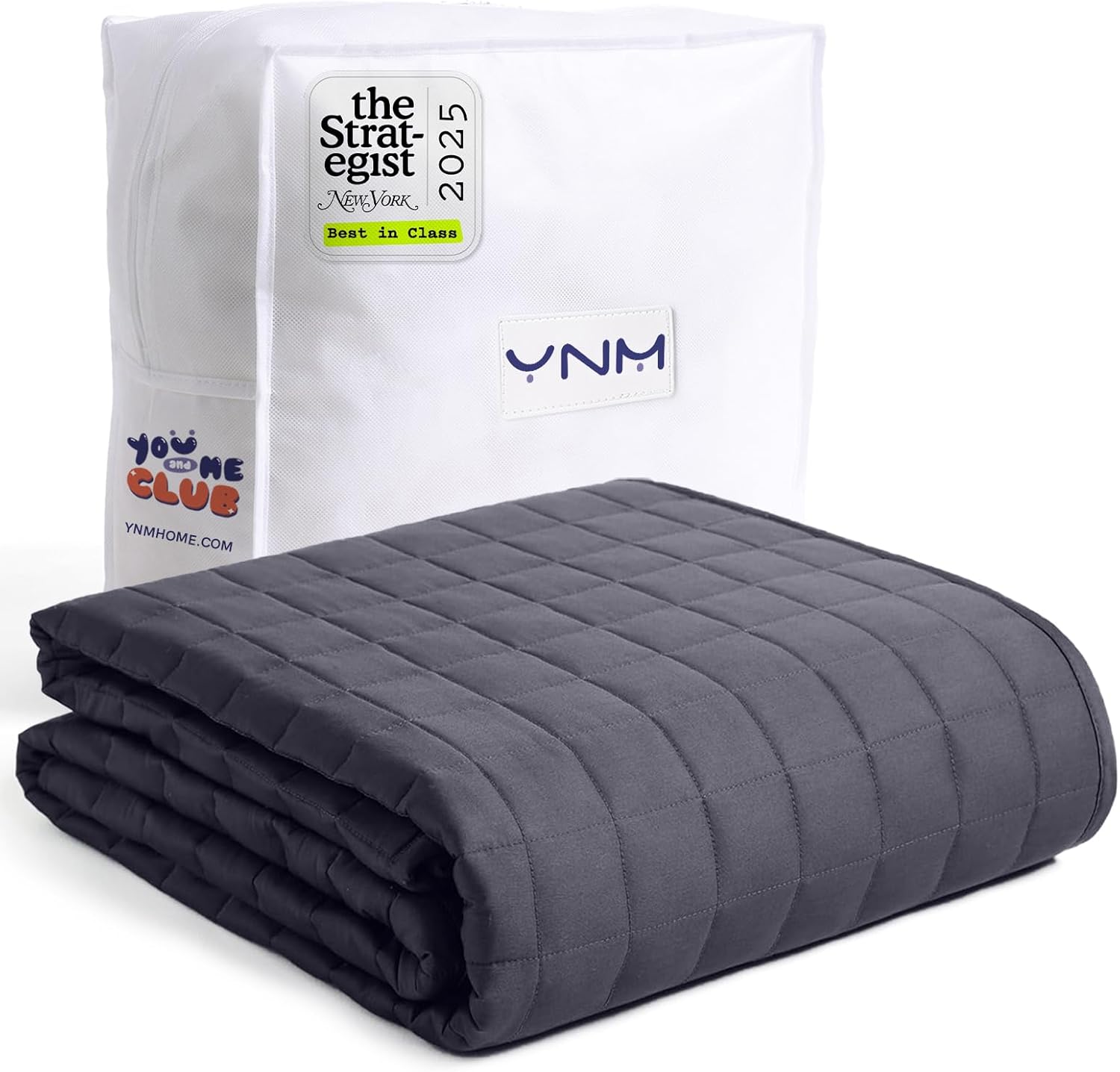 YnM 15lbs Weighted Blanket for Adults, Heavy Bed Throw Blanket with Cooling Glas...
