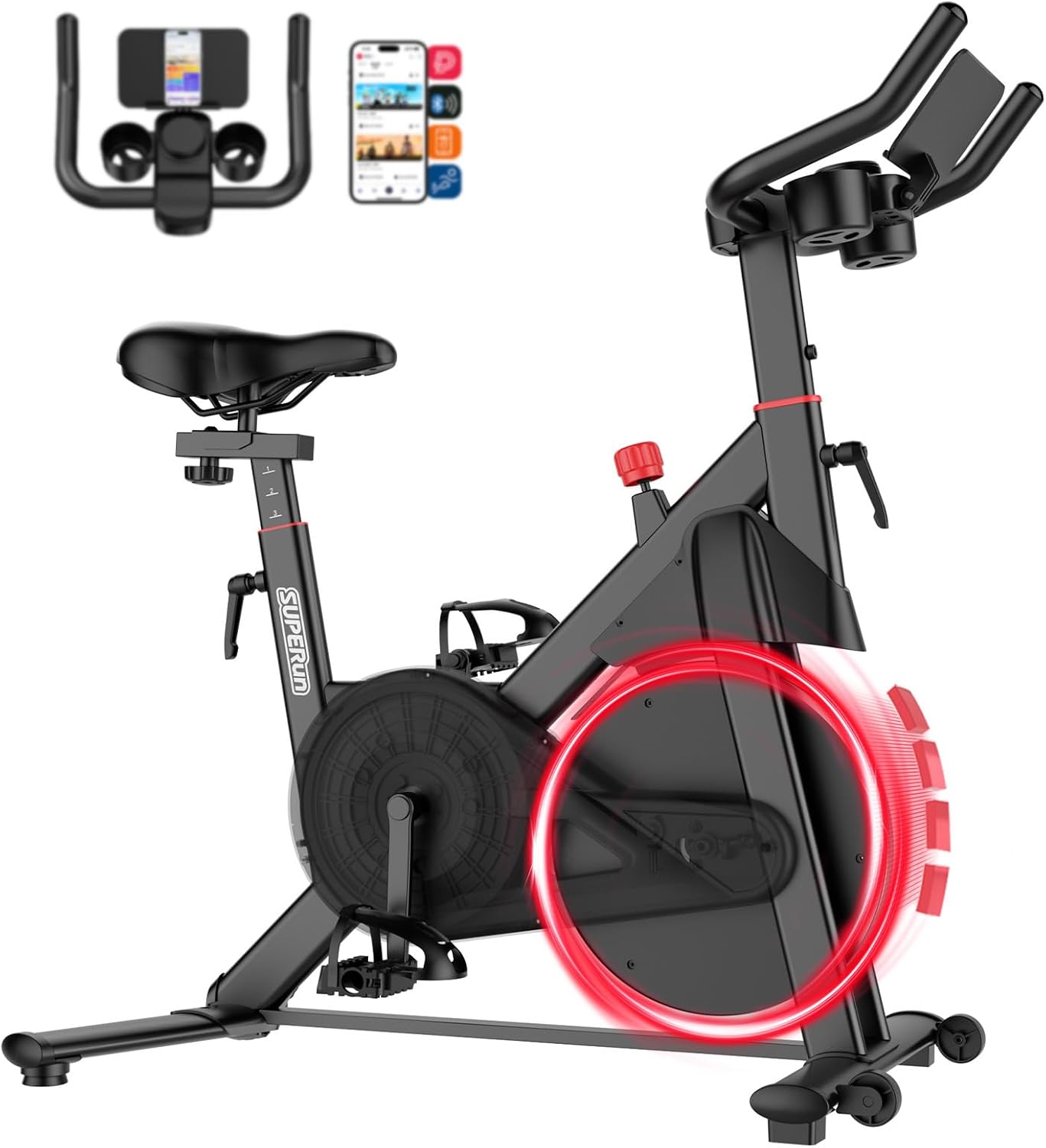 Superun Exercise Bike for Home Use Spin Bike with Adjustable Magnetic Resistance...
