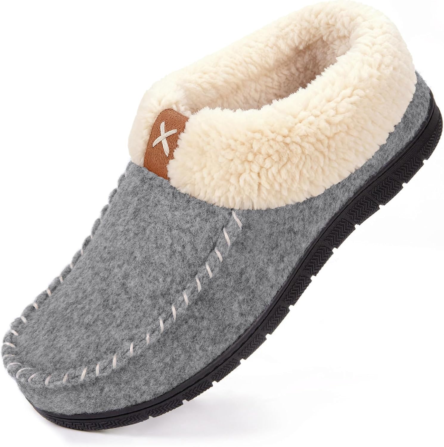 VeraCosy Women's Moccasin Slippers Warm Comfy Faux Wool Memory Foam Indoor House...