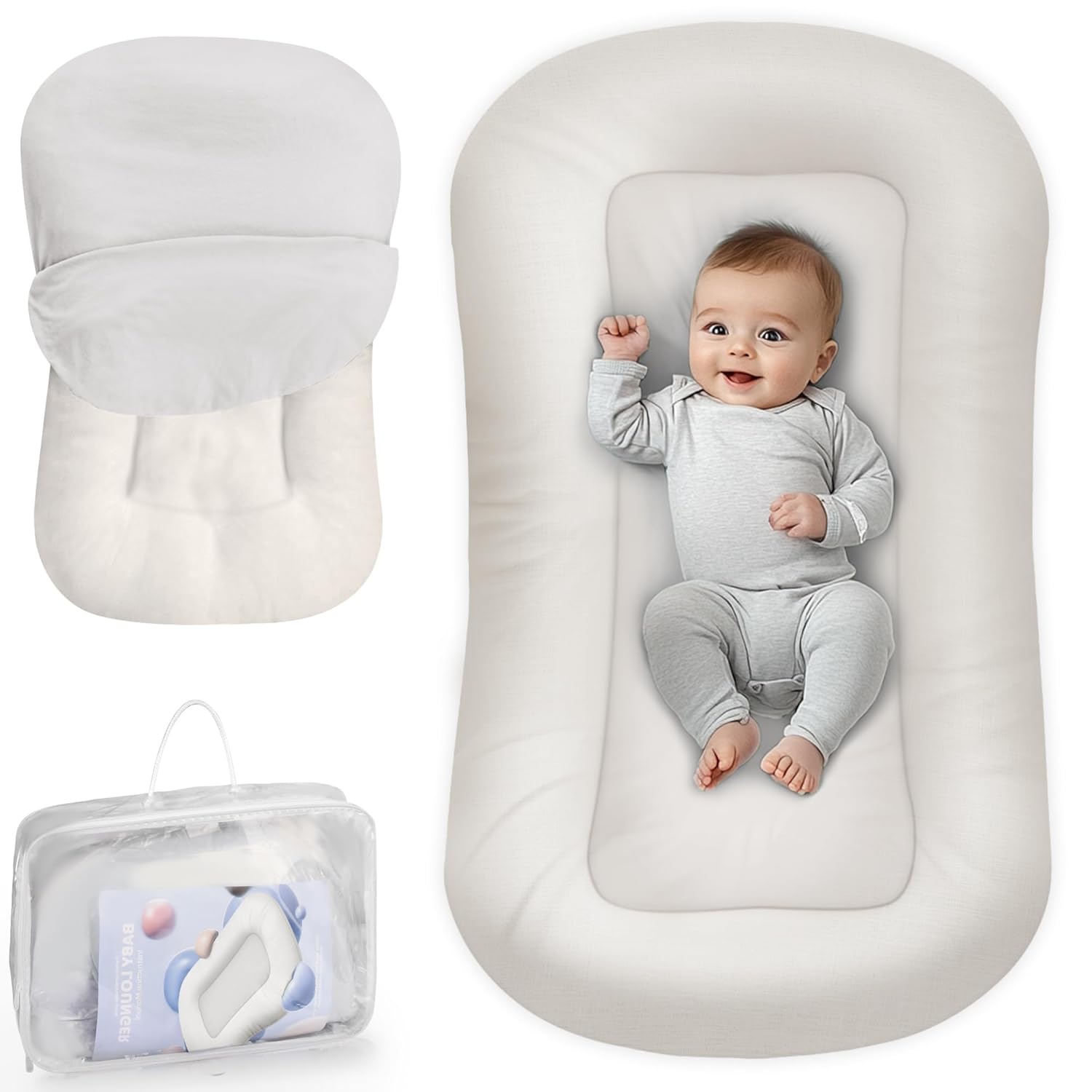 Baby Lounger - Baby Lounger for Newborn, 0-24 Months, Infant Lounger for Home an...