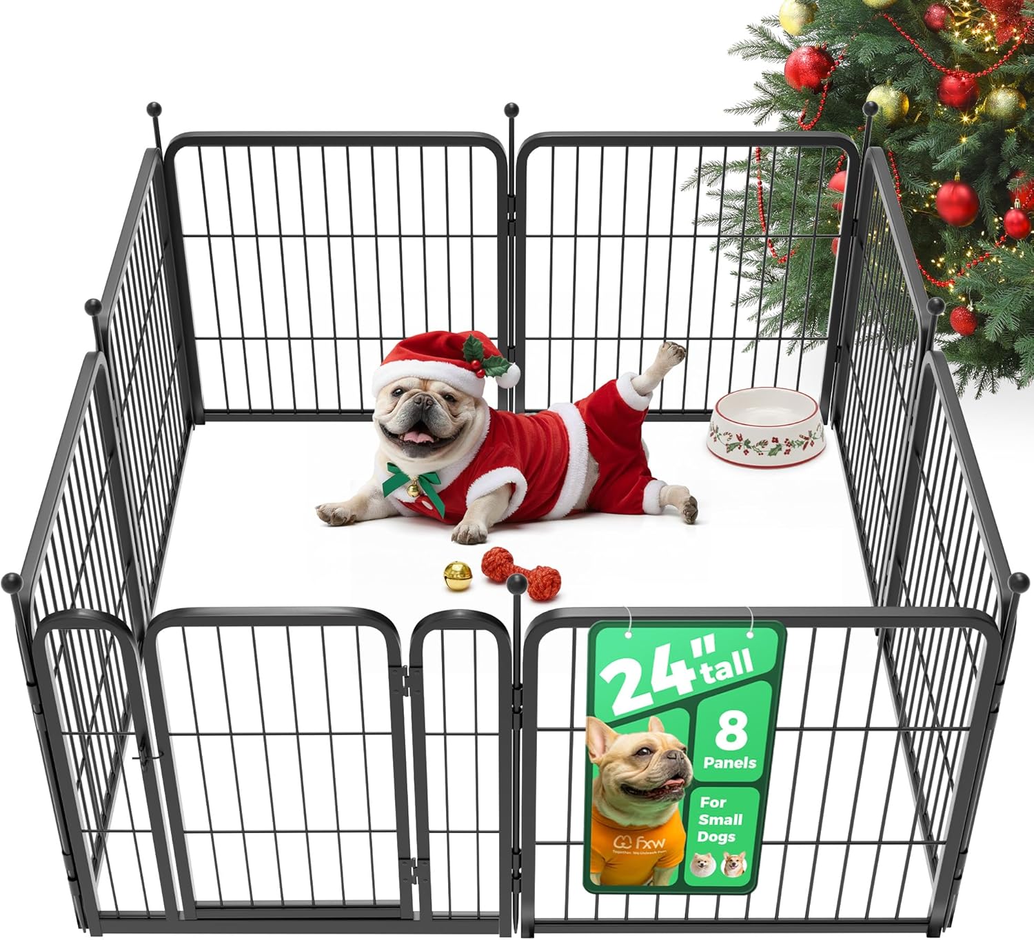 FXW Rollick Unleashed Dog Playpen for Indoor, Yard, RV Camping, 24 inch 8 Panels...