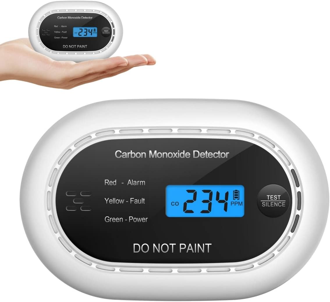 Carbon Monoxide Detector with LCD Digital Display, CE Certified CO Alarm with Se...