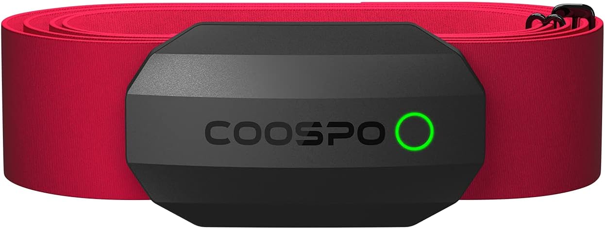 COOSPO Heart Rate Monitor Chest Strap,Bluetooth ANT+ Chest HRM for Running Cycli...