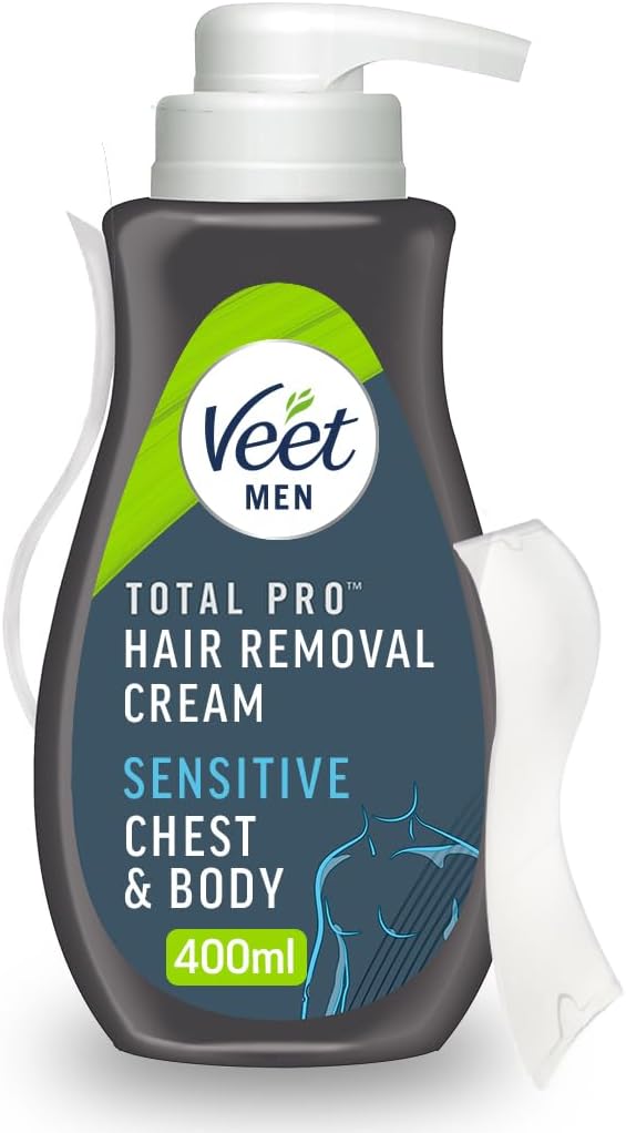 Veet Men Hair Removal Cream 400ml - Hydrating Chest & Body Remover For Smooth, C...