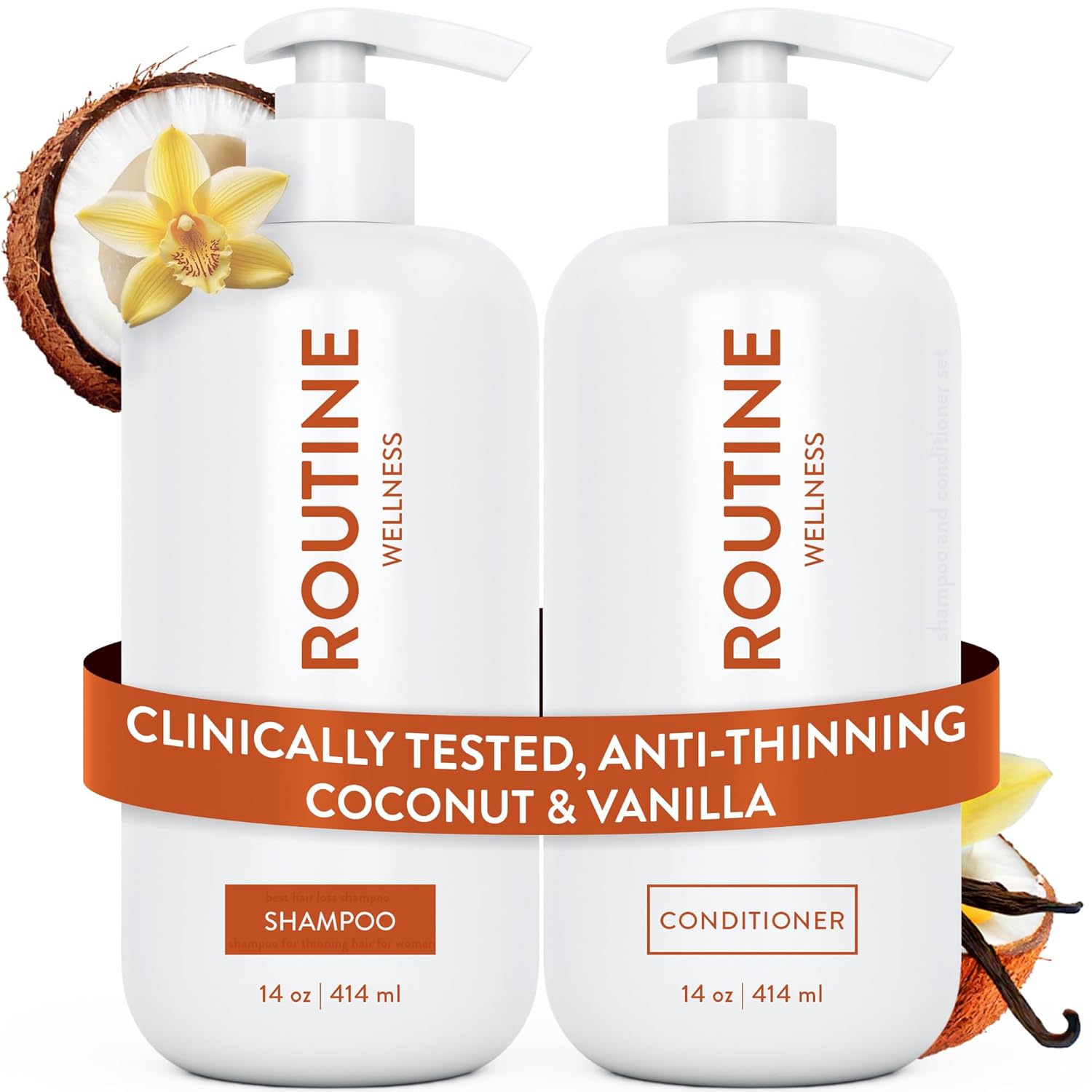 Routine Wellness Anti-Thinning Shampoo and Conditioner Set for Thinning Hair - B...