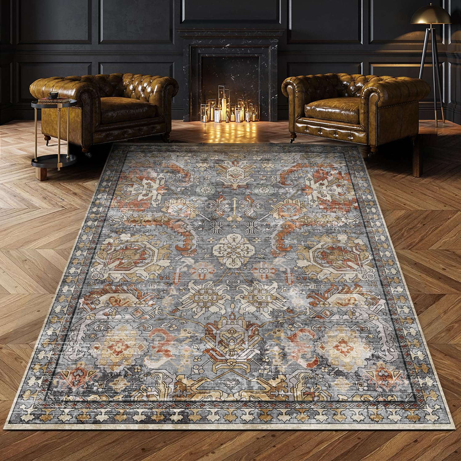 RUGSURE Washable Area Rugs, Perfect Stain Resistant Rug for Living Room, Unique...