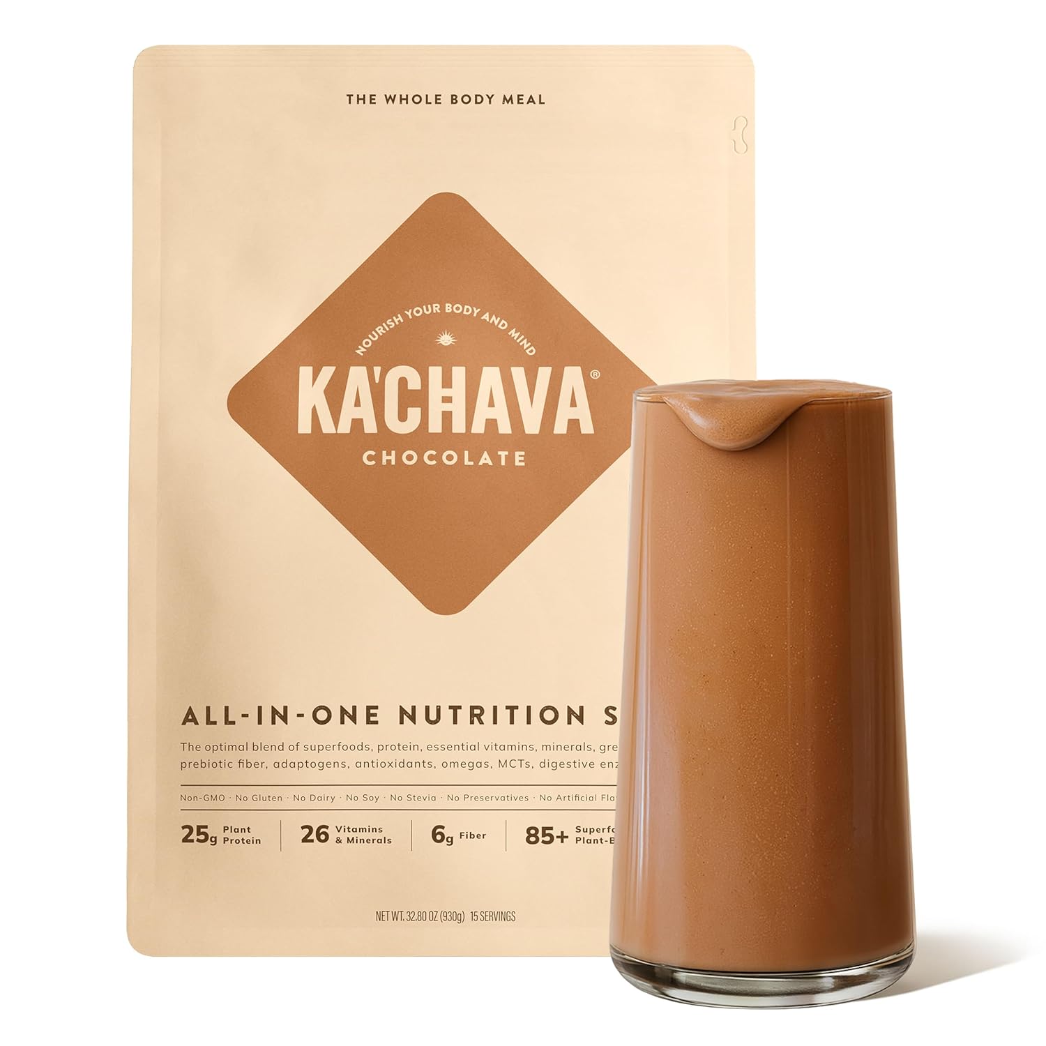 High-Quality Ka’Chava Whole Body Meal Shake, Special Vegan Protein Powder with 8...