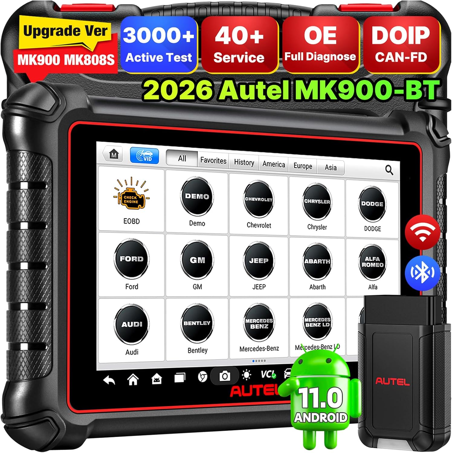 Autel Scanner MaxiCOM MK900BT, 2026 MK900-BT V2.0 Bidirectional Diagnostic Tool,...