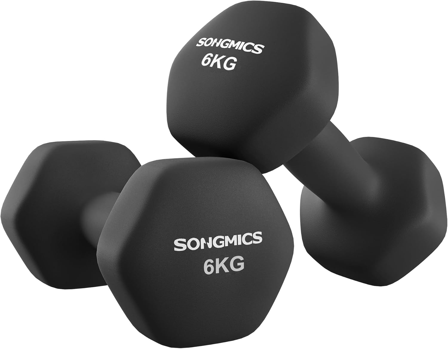 Premium SONGMICS Dumbbells Set, Exclusive Hexagon Neoprene Coating Dumbbells for...