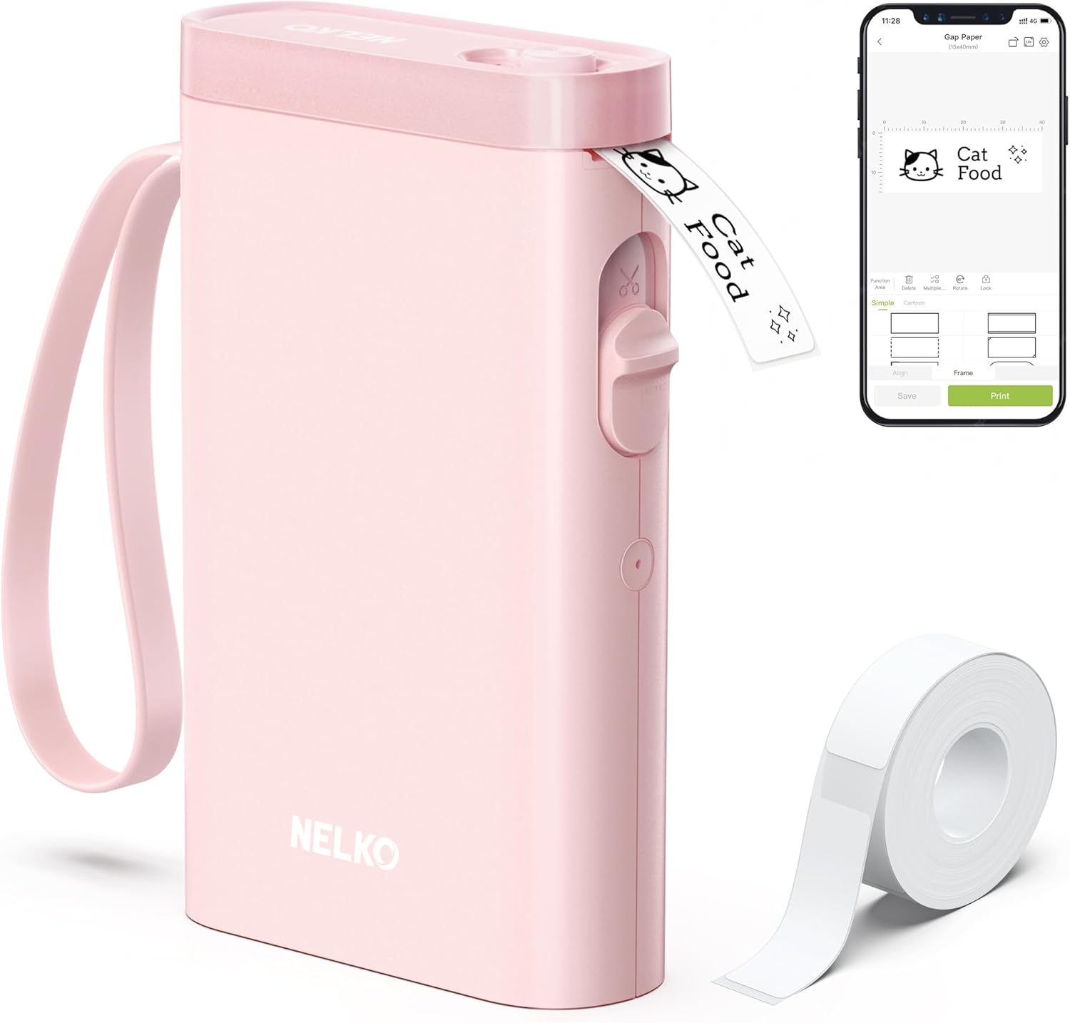 Nelko Label Maker Machine with Tape, P21 Portable Bluetooth Label Printer, Wirel...