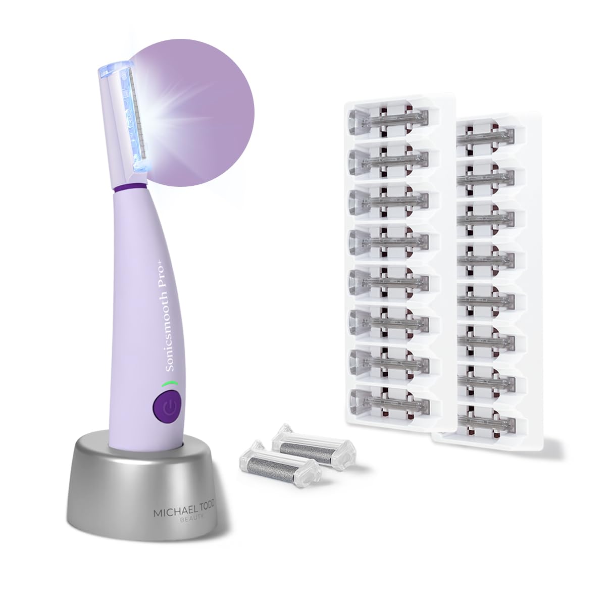 Michael Todd Beauty Sonicsmooth Pro+ Dermaplane Razor for Women Face + Eyebrow T...