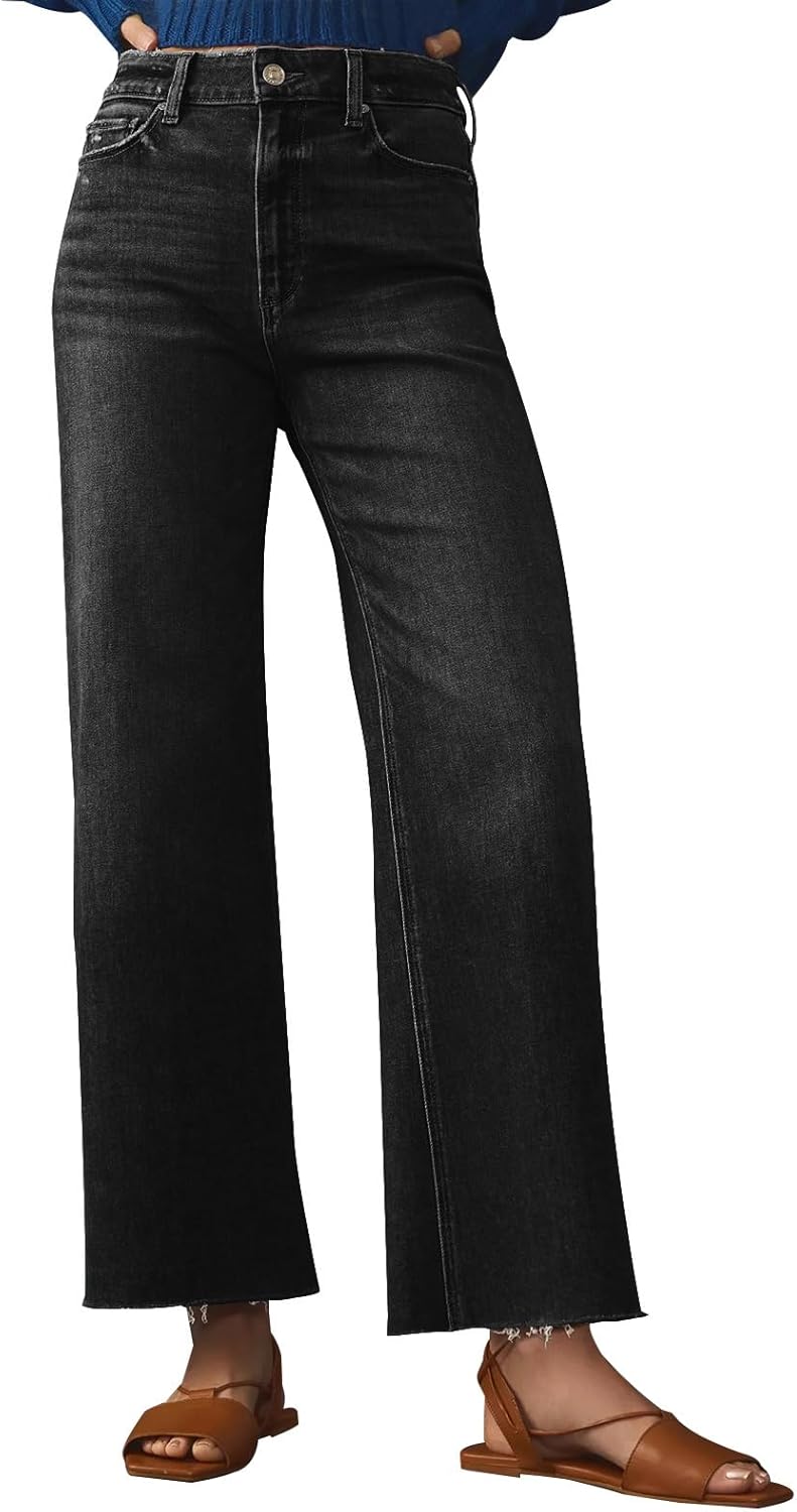 Title Suggestion: "Trendy KUNMI Jeans for Women, Special Wide Leg Baggy Jeans, H...