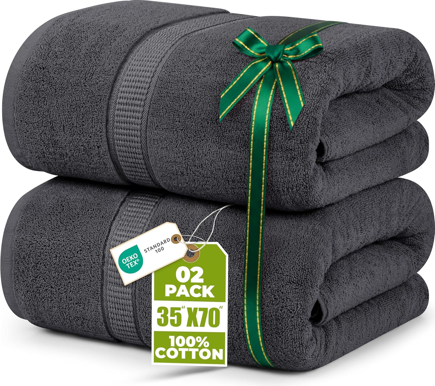 Utopia Towels - Premium Jumbo Bath Sheet (90 x 180 cm, 2 Pack) - 100% Ring Spun...