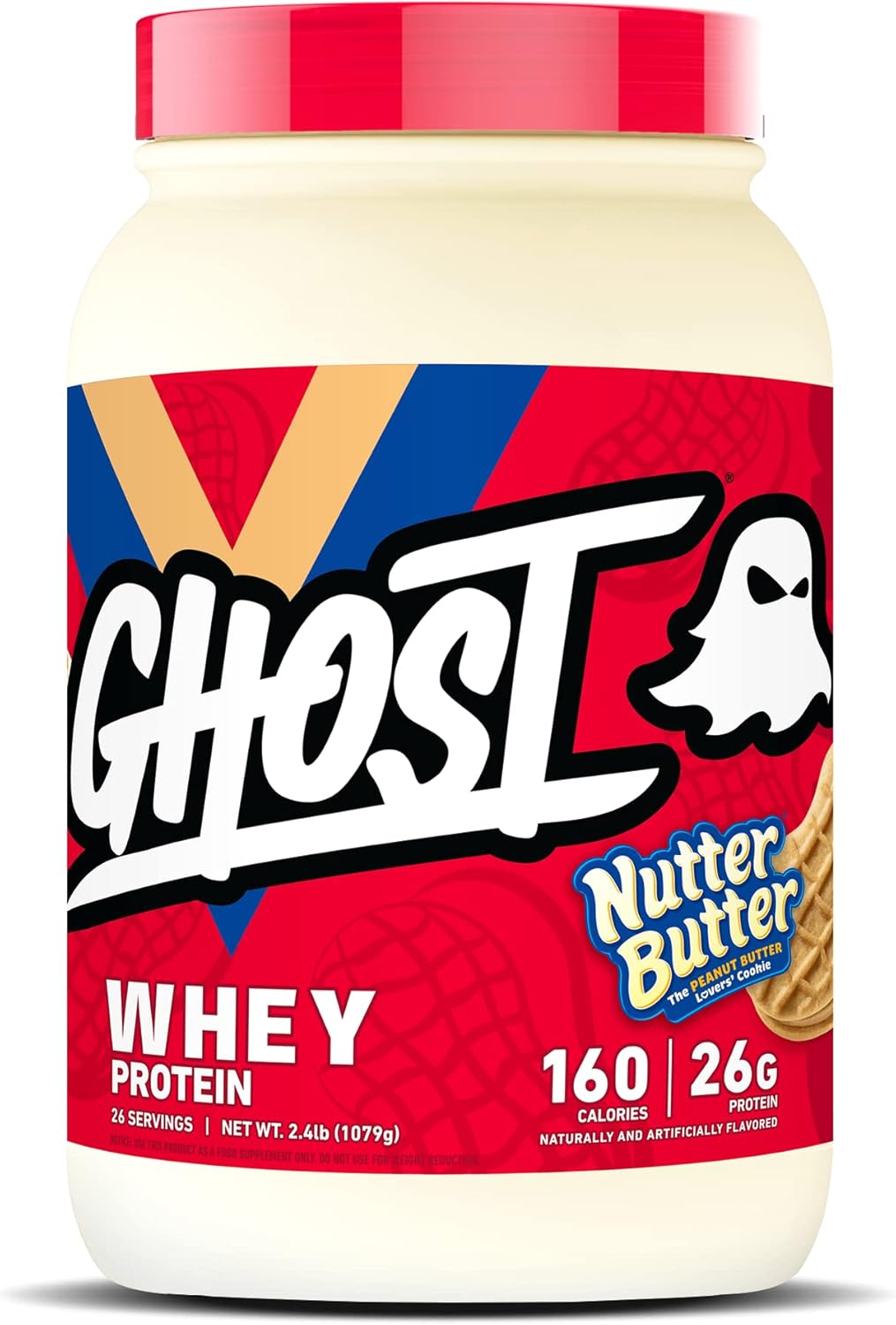 GHOST Whey Protein Powder, Special Post Workout Supplement with Nutter Butter Fl...