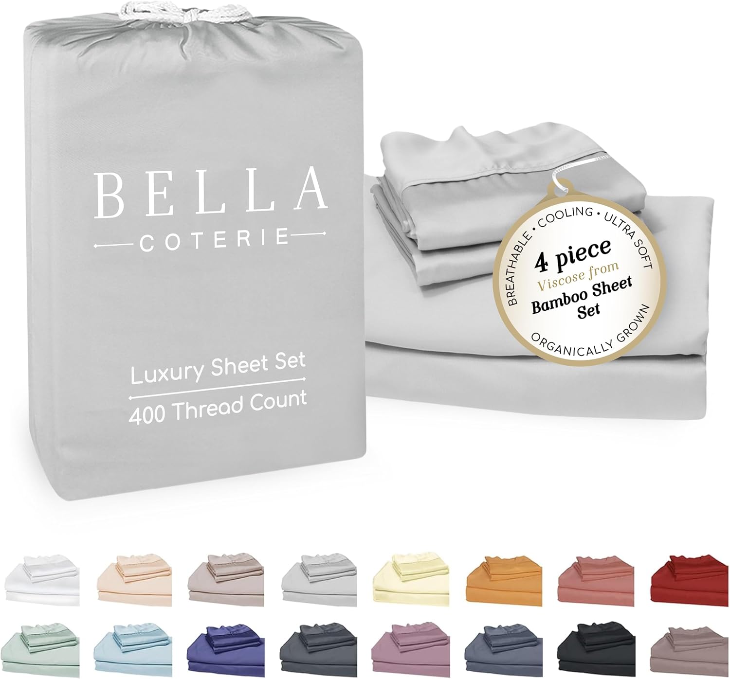 Bella Coterie Luxury Sheet Set, Special Bamboo Viscose Sheet Set for King Size,...