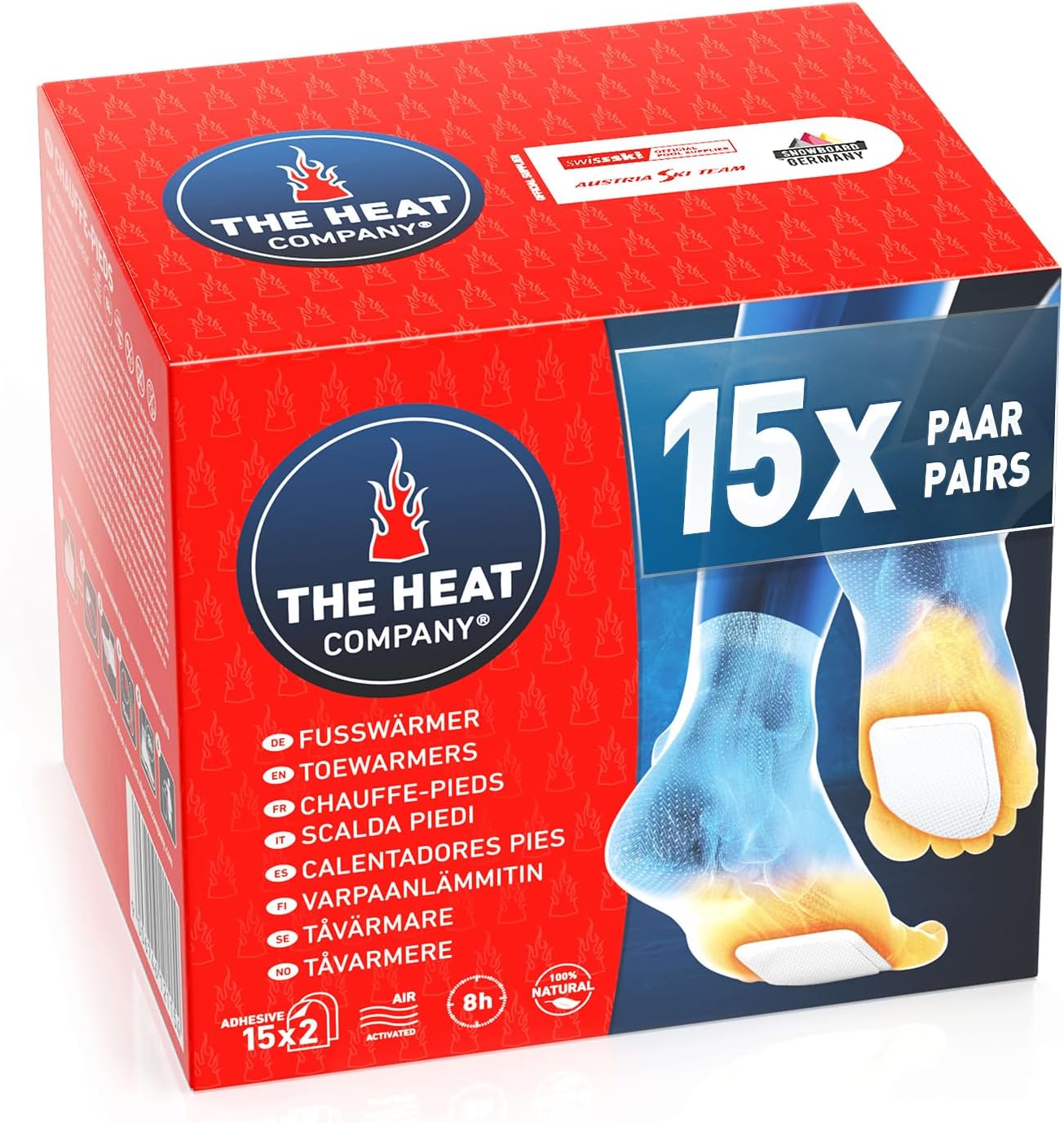 THE HEAT COMPANY Toewarmers - 5, 15 or 40 Pairs - EXTRA WARM - Adhesive - Foot W...