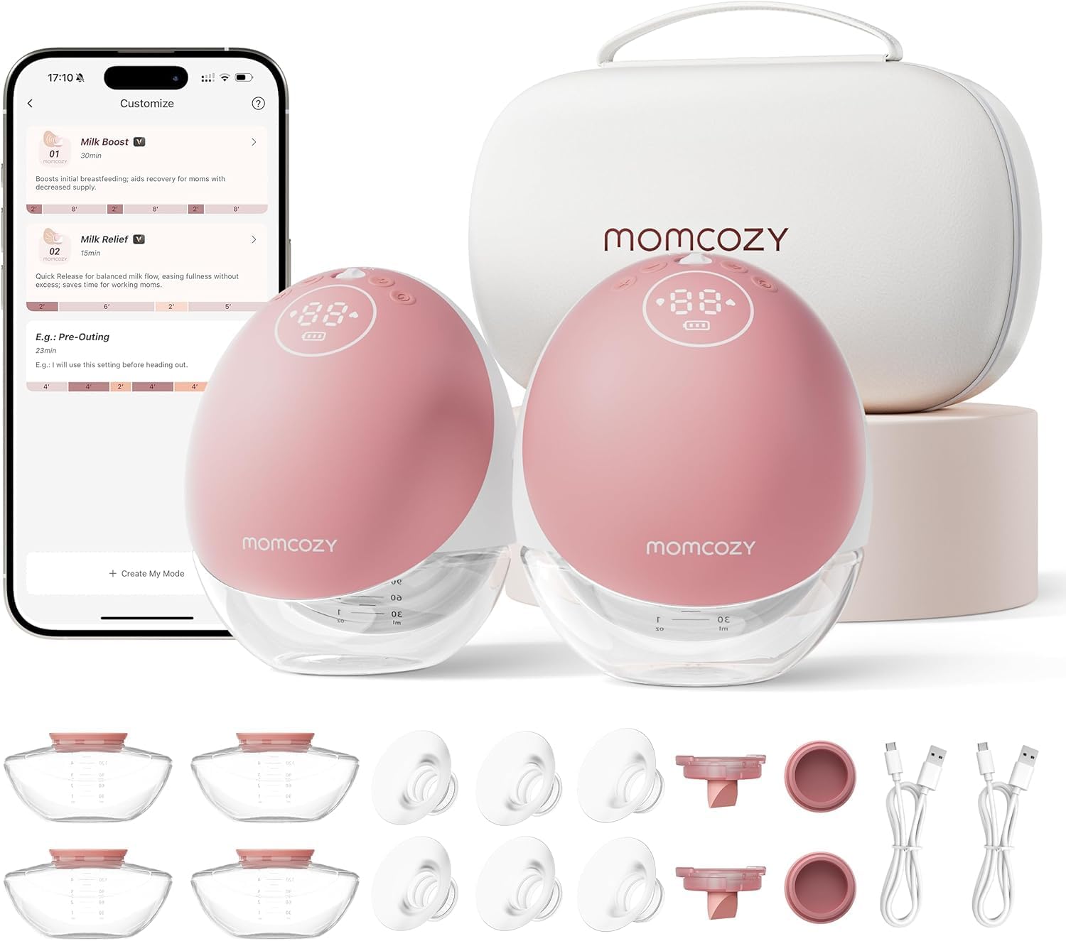 Momcozy Wearable Breast Pump, Special Hands Free Breast Pump with Upgraded Mobil...