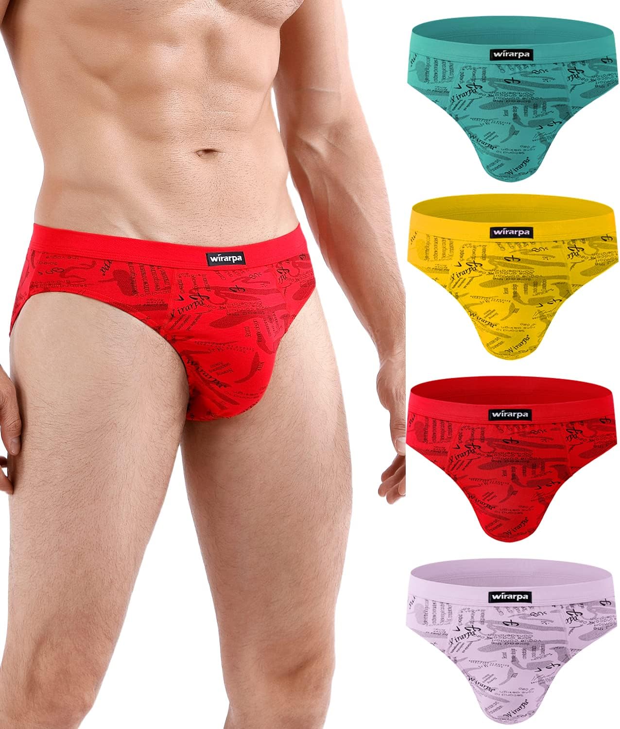 wirarpa Men's Modal Briefs Underwear Soft Microfibre Underpants No Front Silky T...