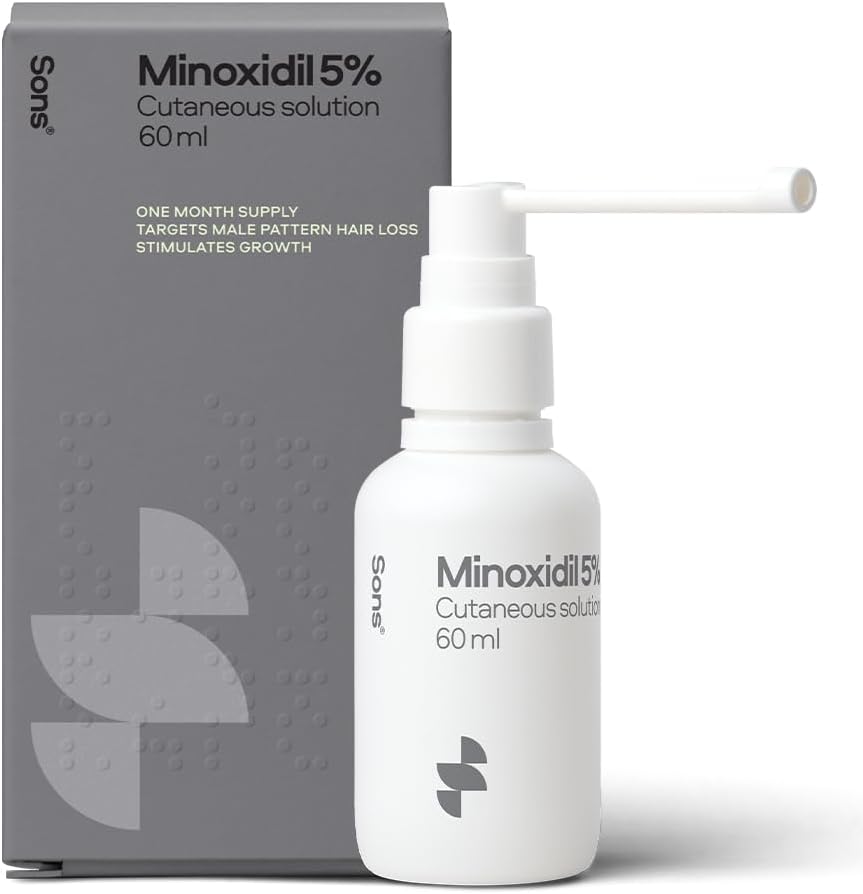Sons Minoxidil 5% Spray for Men (1x60ml), Clinically Proven Hair Regrowth & Thic...