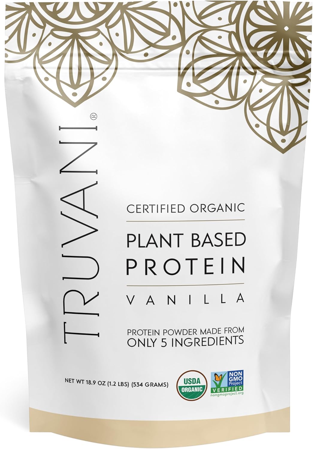 Truvani Vegan Pea Protein Powder | Vanilla | 20g Organic Plant Based Protein | 1...