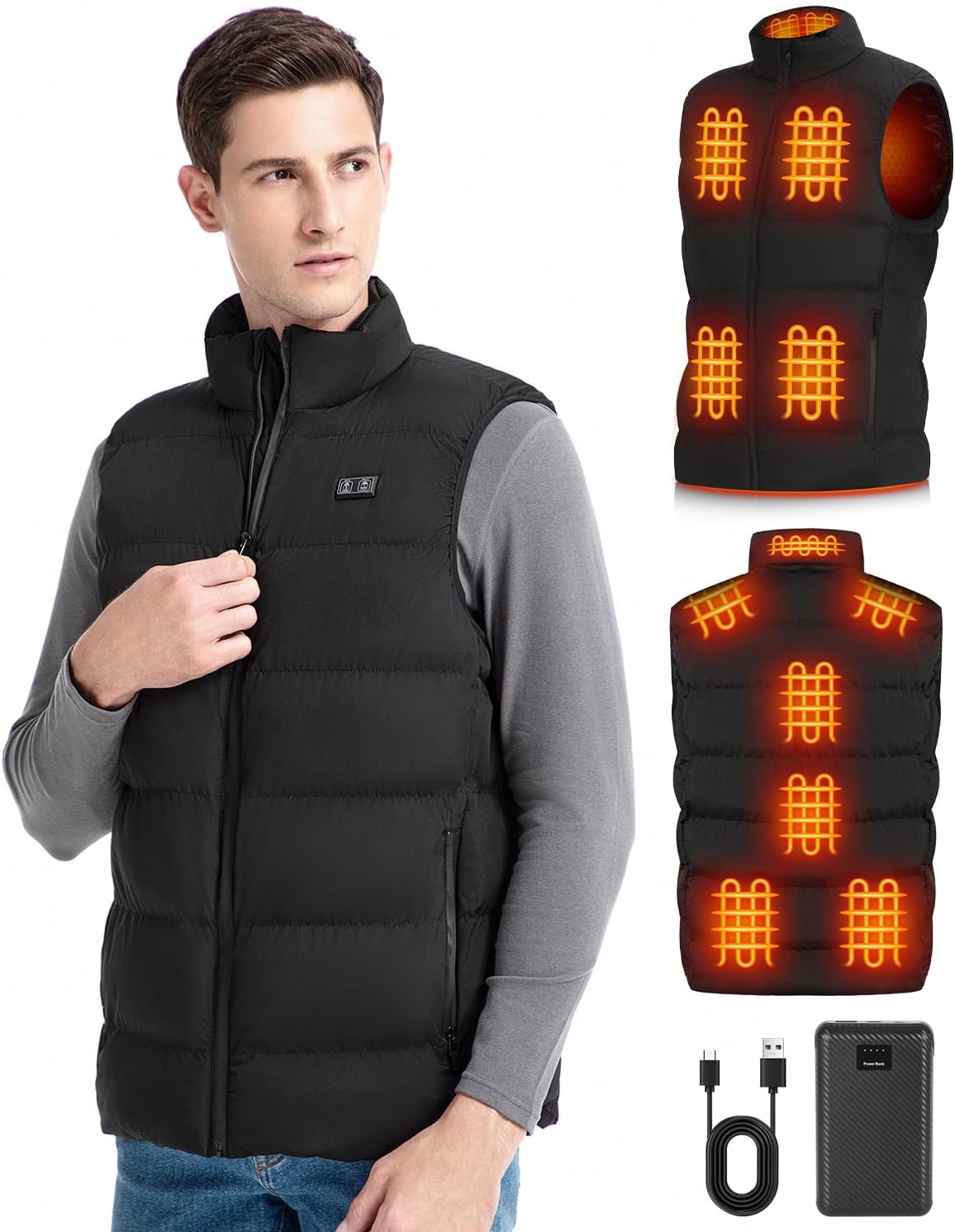 Premium Heated Gilet for Men, Innovative Lightweight USB Heated Vest, High-Quali...