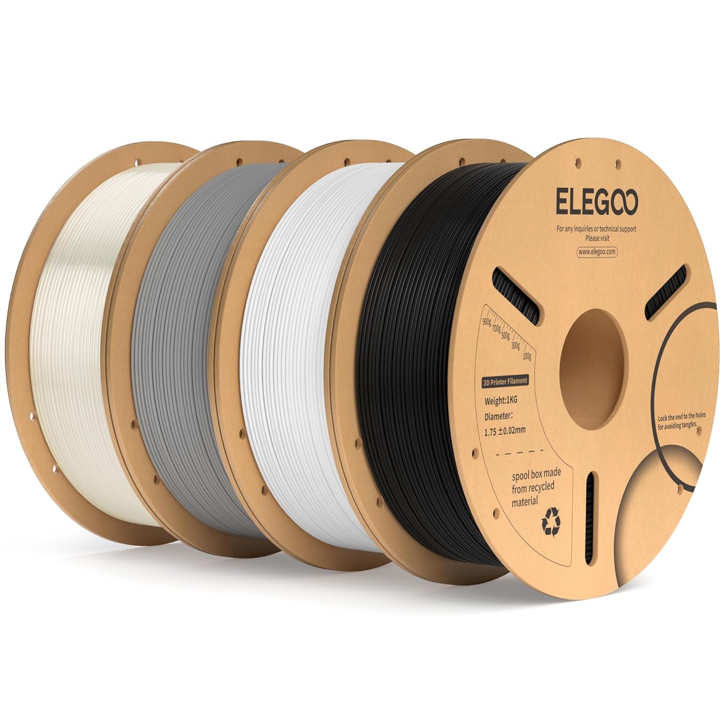 ELEGOO PLA Filament, Premium 1.75mm Filament for 3D Printing, High-Quality PLA P...