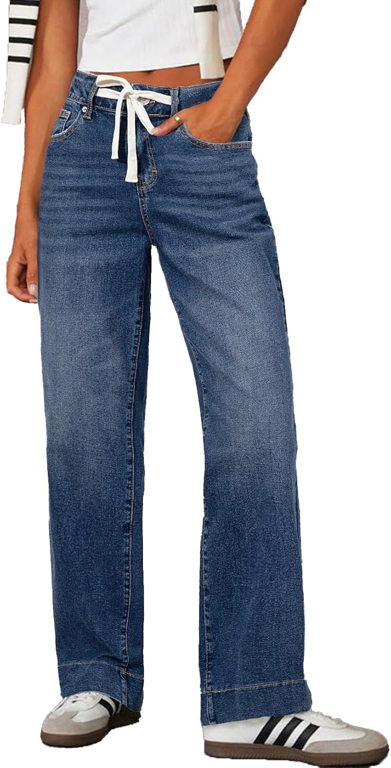 High-Quality Sidefeel Women's Denim, Unique Wide Leg Jeans, Special High Waisted...