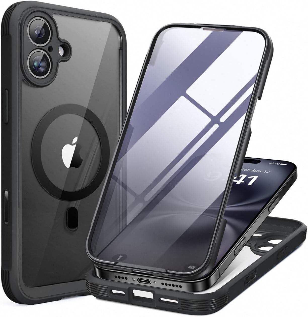Miracase Magnetic Case for iPhone 16 Case 6.1-Inch, [Built-in 9H Tempered Glass...