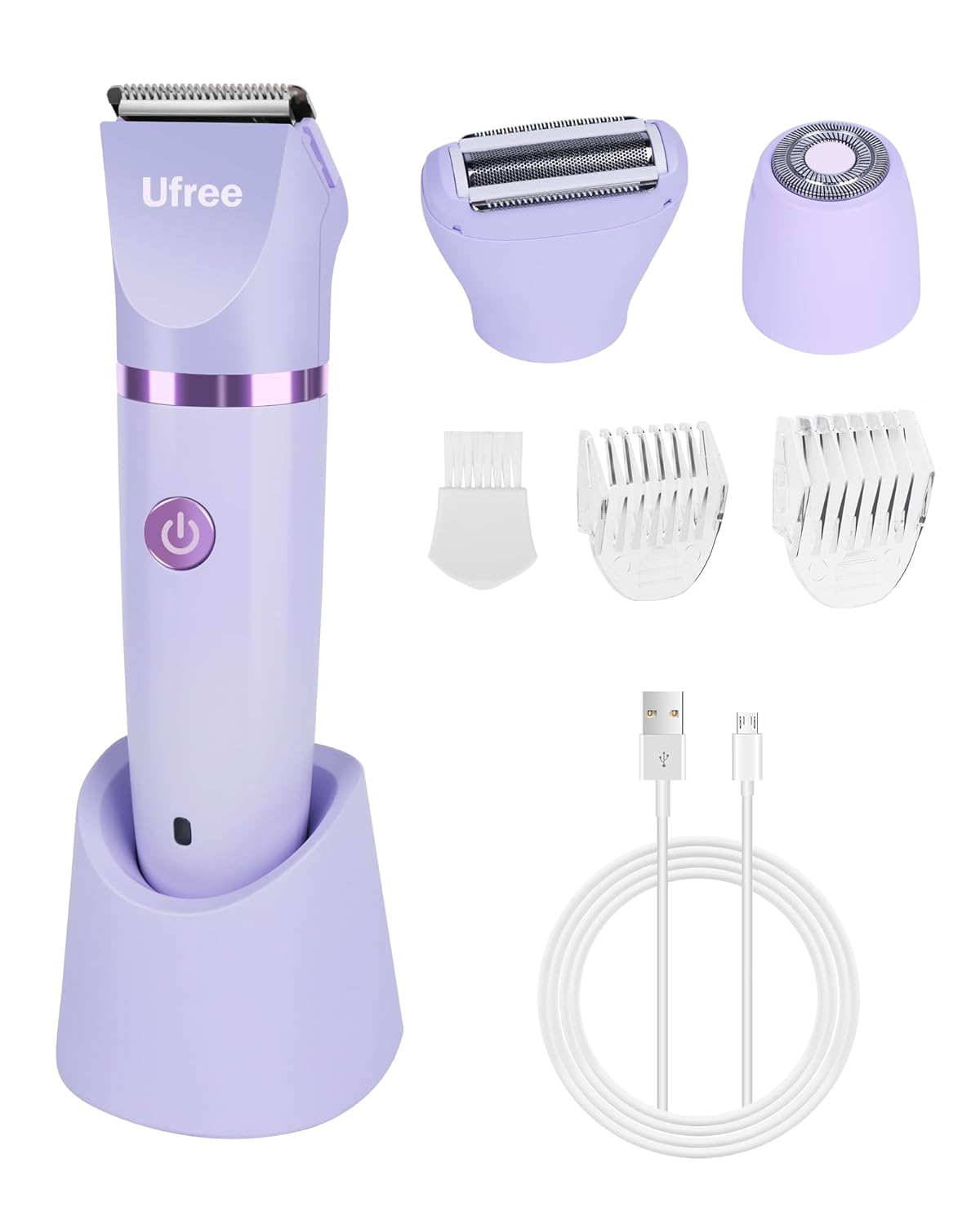 Ufree Bikini Trimmer Electric Razors for Women, Rechargeable Pubic Body Hair Tri...