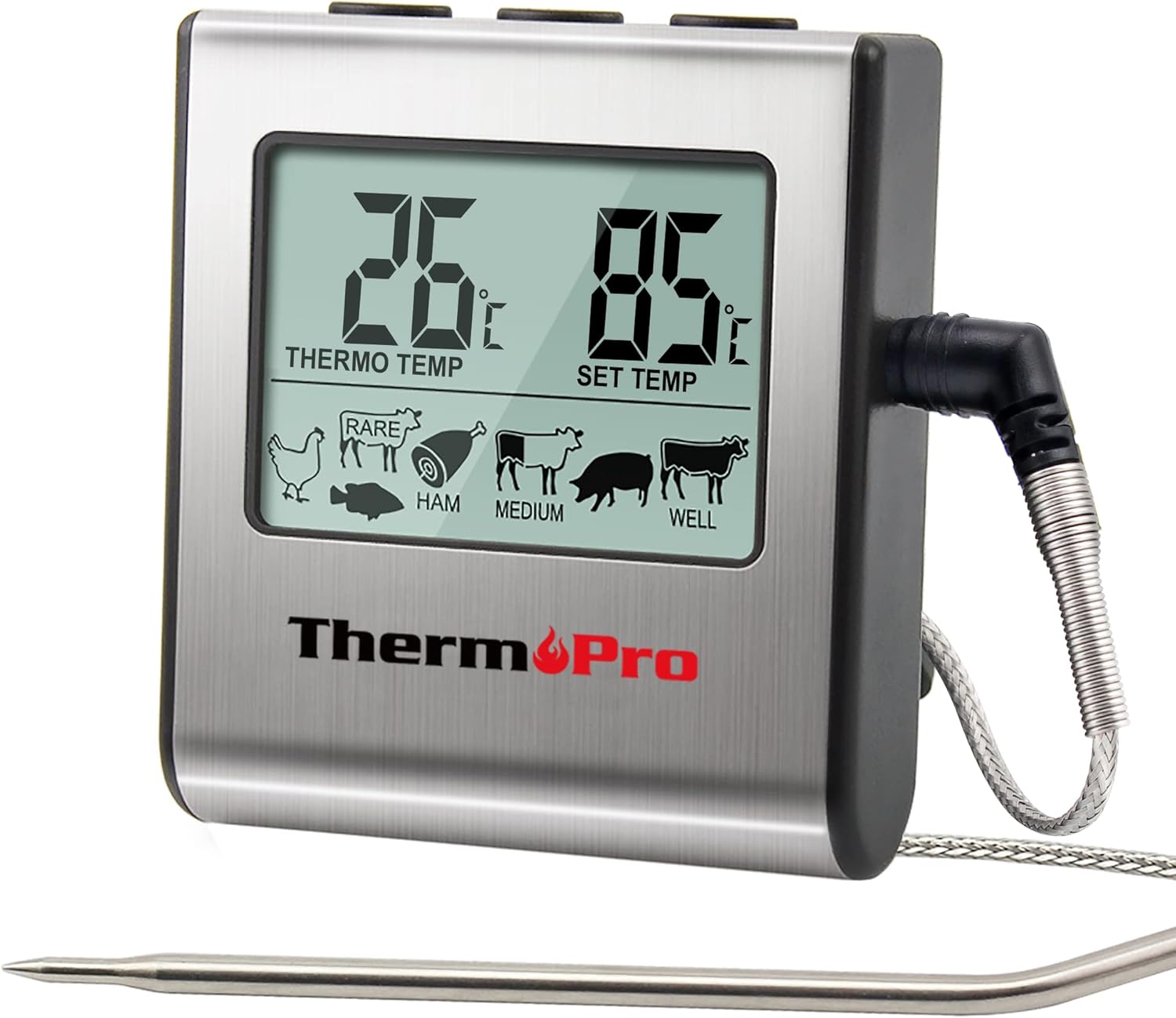 ThermoPro TP16 Digital Kitchen Meat Thermometer with Stainless Steel Long Food T...