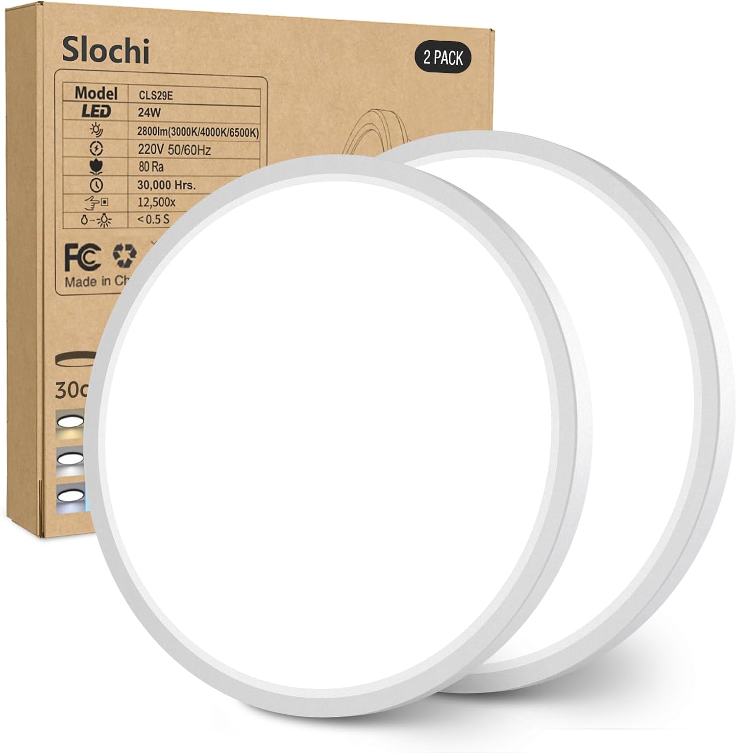 Special Slochi 2Pack Bathroom Light, Innovative 3 Color Temperature Lighting Sol...