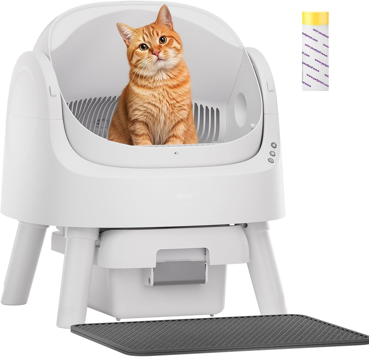 PetPivot Self Cleaning Litter Box, Open Top Automatic Litter Box for Multiple Ca...