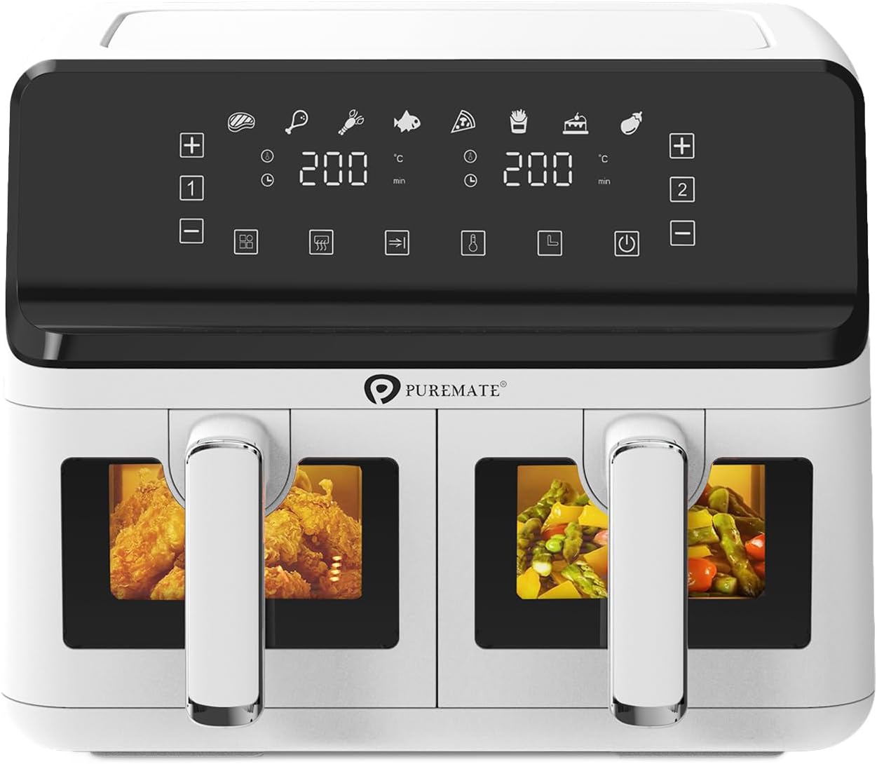 PureMate 9L Dual Air Fryer, Special Digital Display Air Fryer, Healthy Oil-Free...