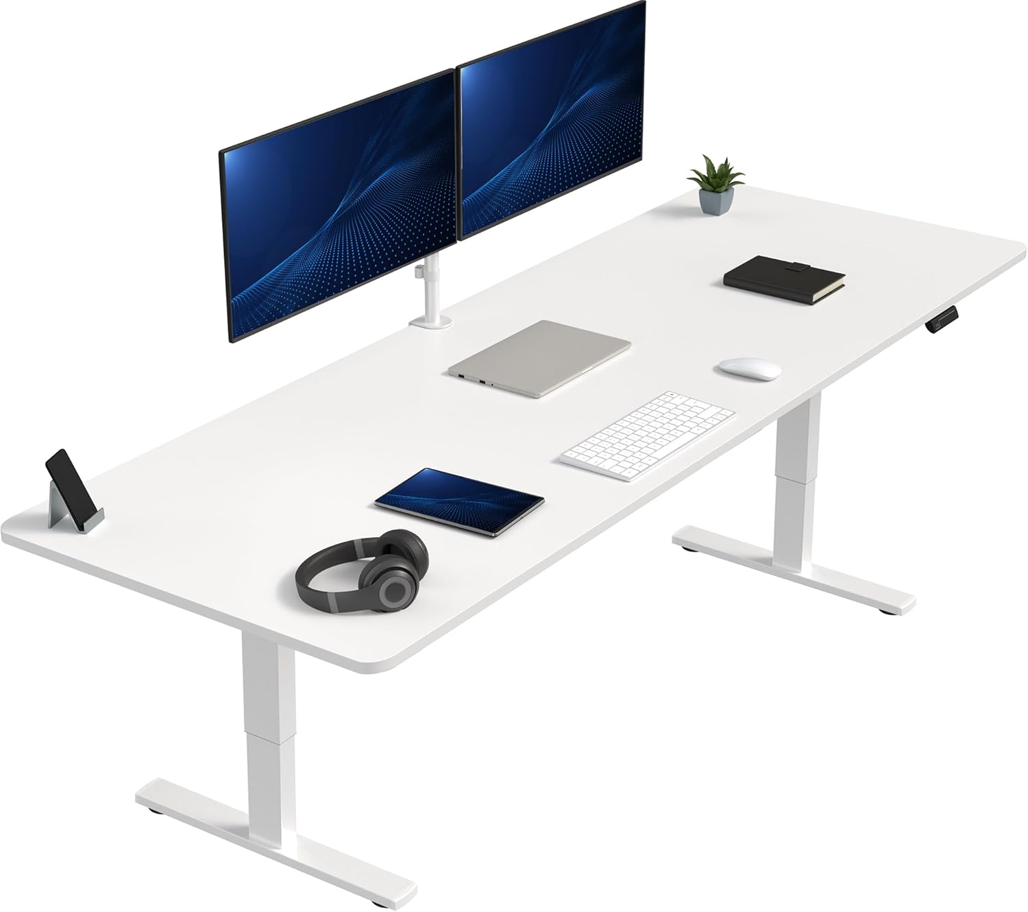VIVO Large Electric Standing Desk, Special Memory Height Adjustment Desk for 1B...