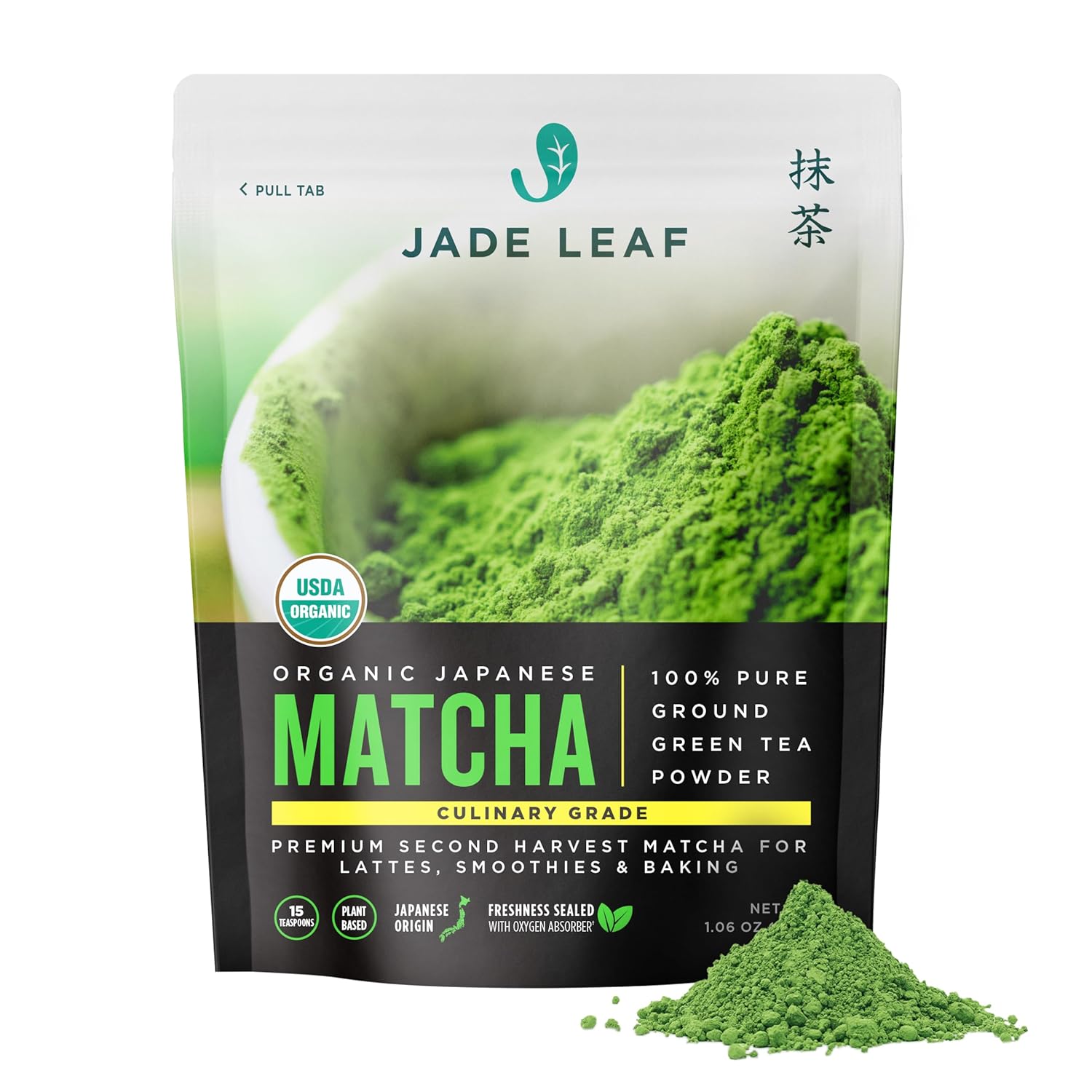 Jade Leaf Matcha Organic Premium Ceremonial Grade Matcha Green Tea Powder - Japa...
