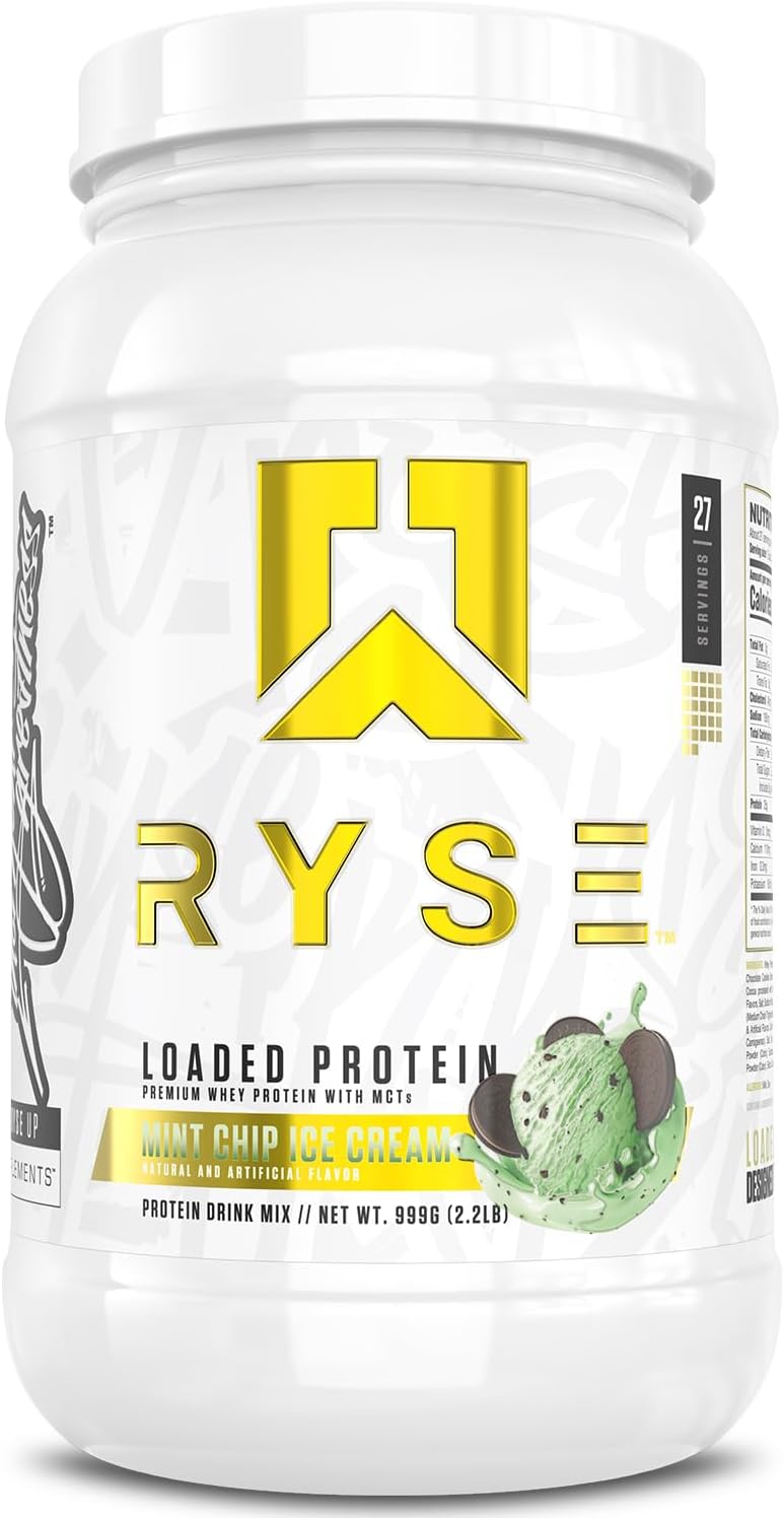 High-Quality RYSE Loaded Protein Powder, Unique Mint Chip Ice Cream Flavor, Prem...