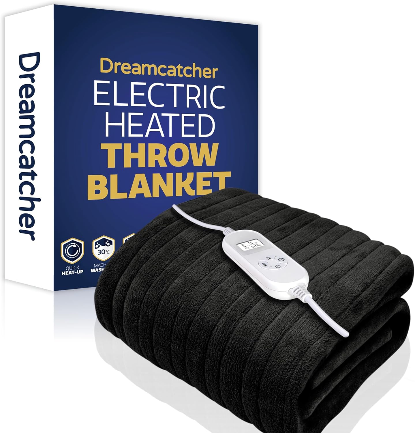 Dreamcatcher Black Heated Throw Electric Blanket,...