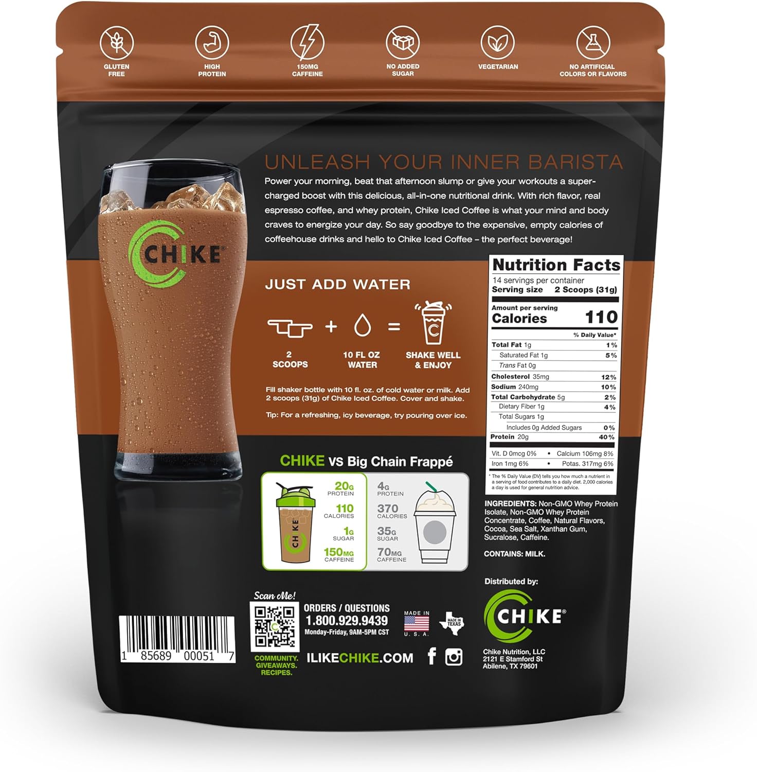 Chike Mocha High Protein Iced Coffee, 20 G Protein, 2 Shots Espresso, 1 G Sugar,...