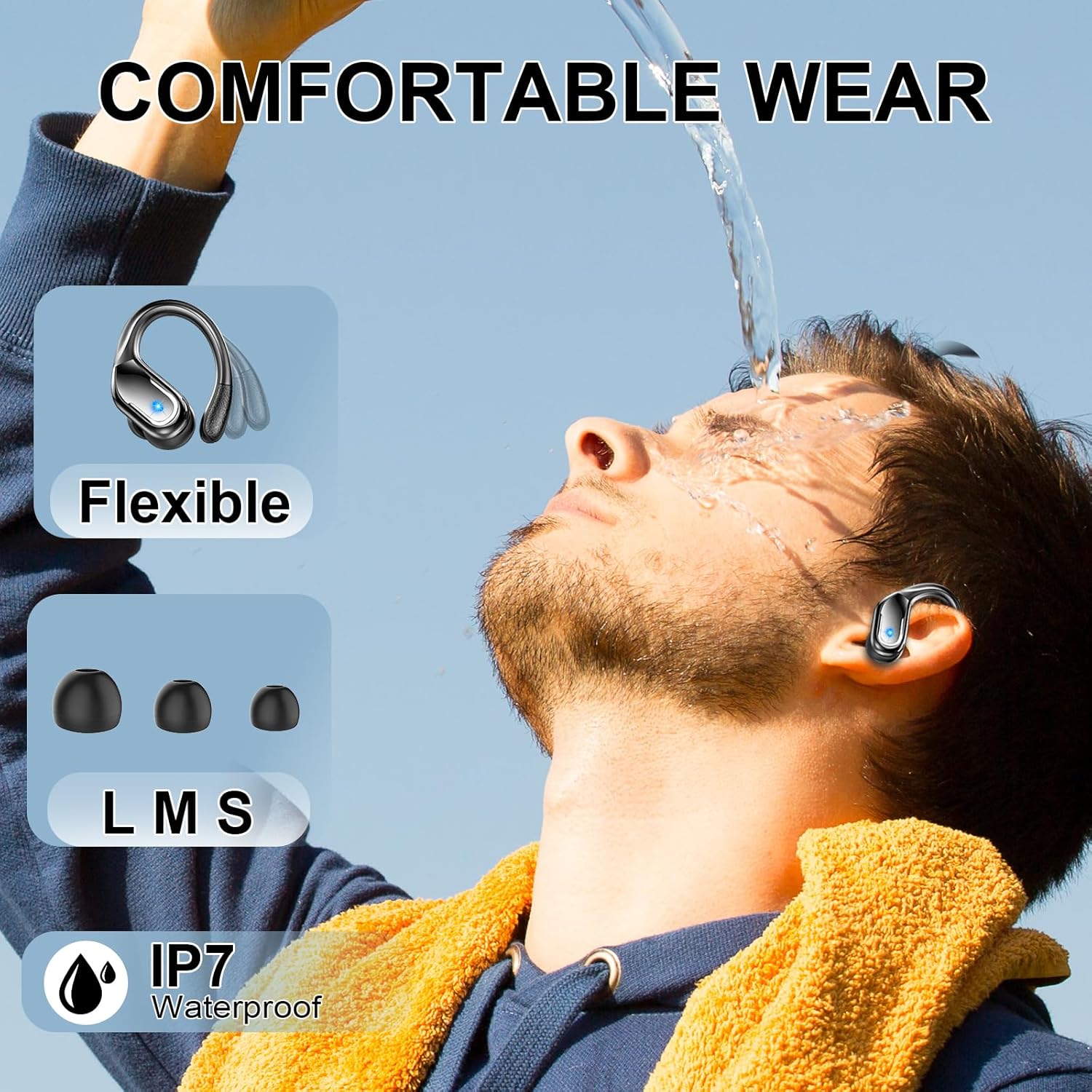 Wireless Earbuds Sport, 2026 Rulefiss 75H Bluetooth 5.4 Headphones HiFi Stereo,...