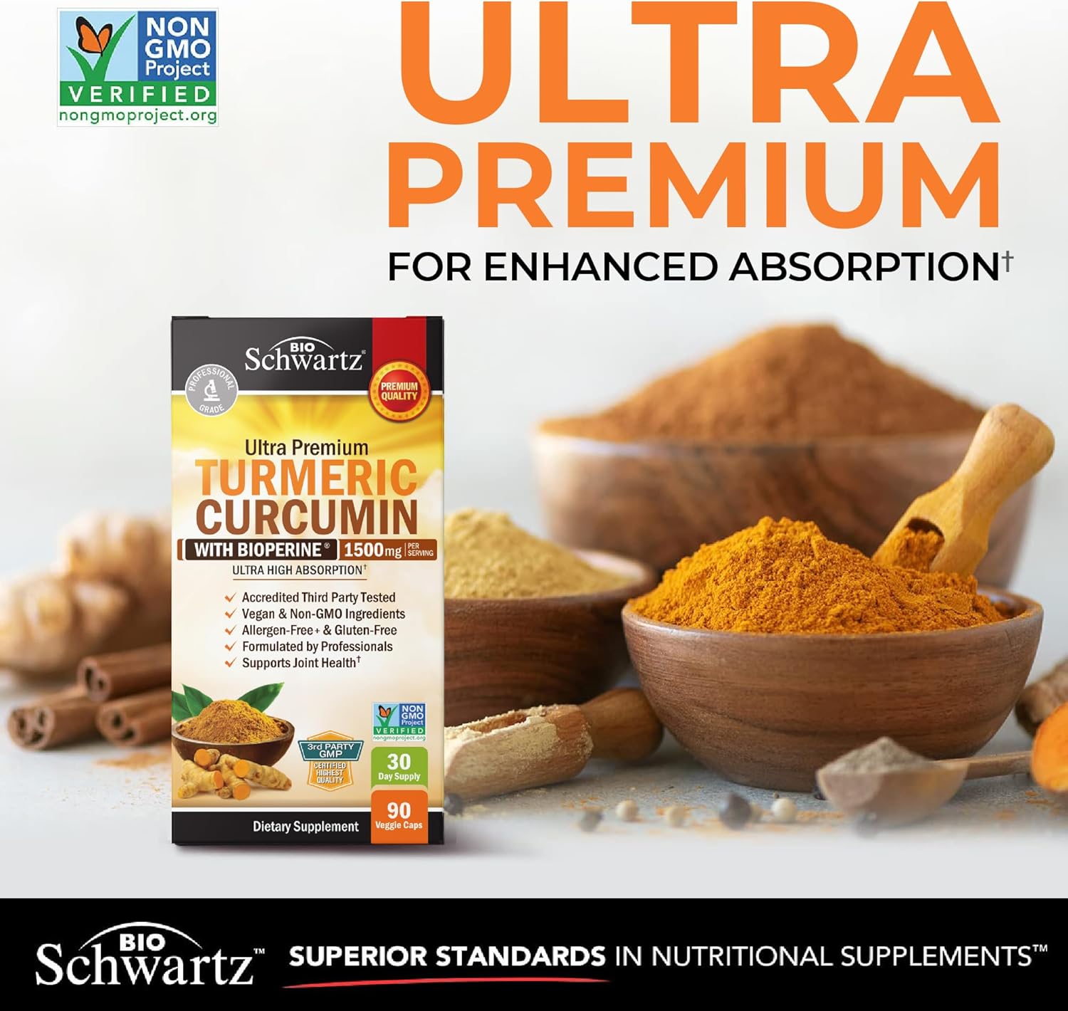 Turmeric Curcumin with Black Pepper Extract 1500mg - High Absorption Ultra Poten...