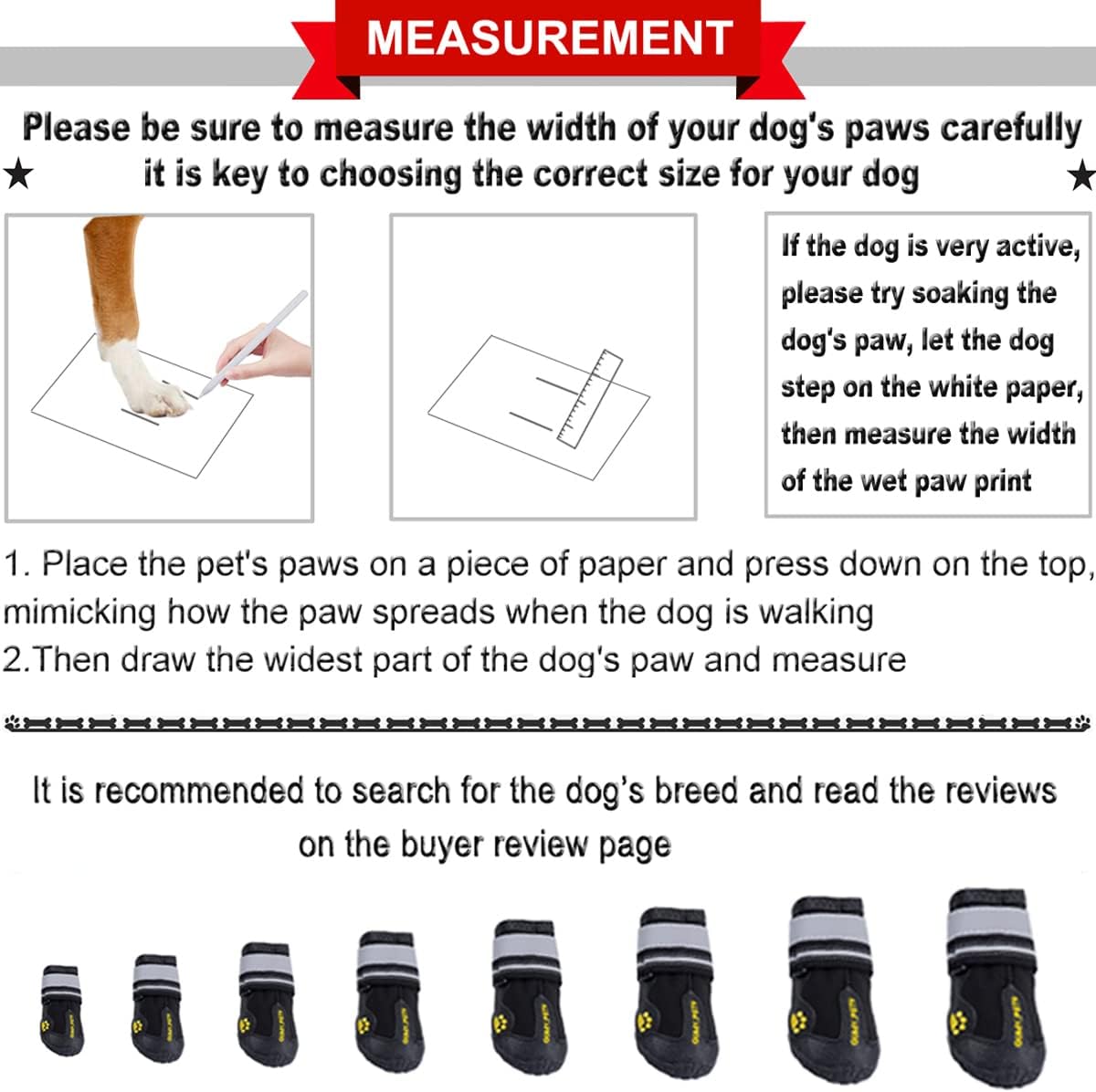 QUMY Dog Shoes for Large Dogs, Medium Dog Boots & Paw Protectors for Winter Snow...