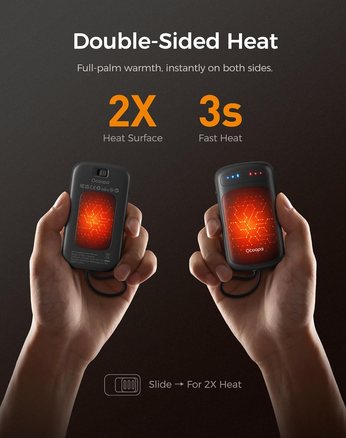 OCOOPA Dual-Sided Hand Warmers, Special 2-in-1 Rechargeable Electric Handwarmers...