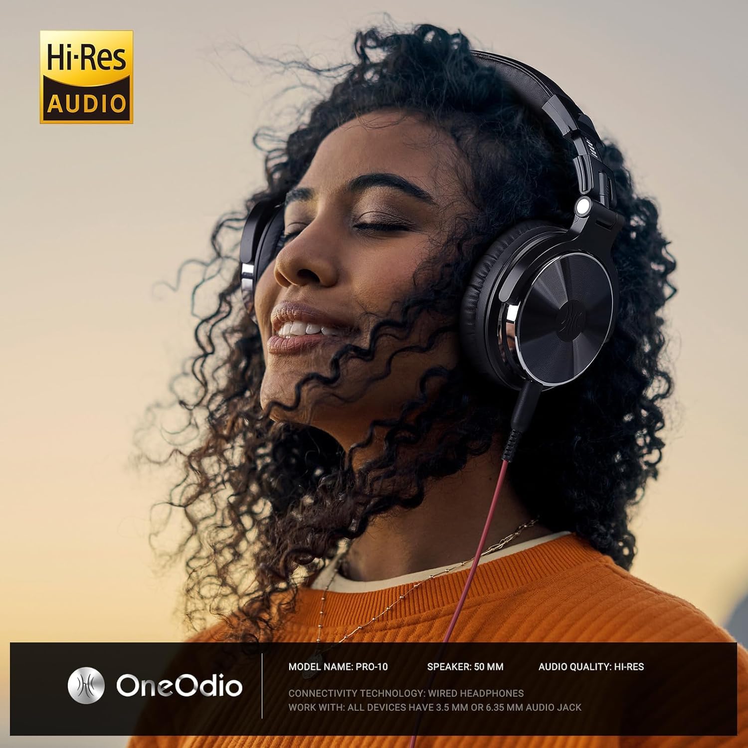 OneOdio Over Ear Headphone Studio Wired Bass Headsets with 50mm Driver, Foldable...