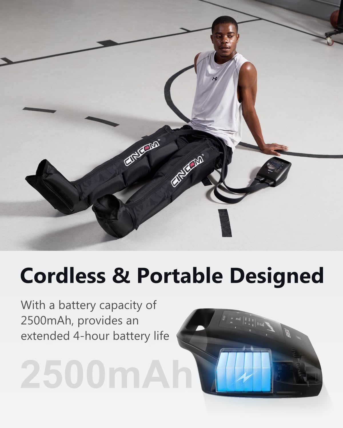 CINCOM Cordless Leg Recovery System with Dynamic Compression Massage Technology...