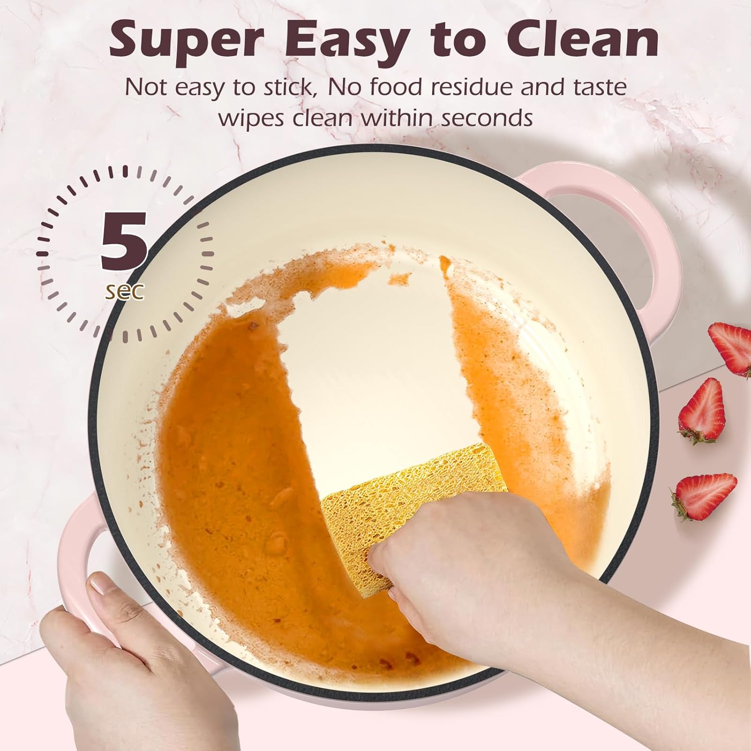 Premium Umite Chef 5QT Enameled Cast Iron Dutch Oven, Superior Dutch Oven Pot wi...