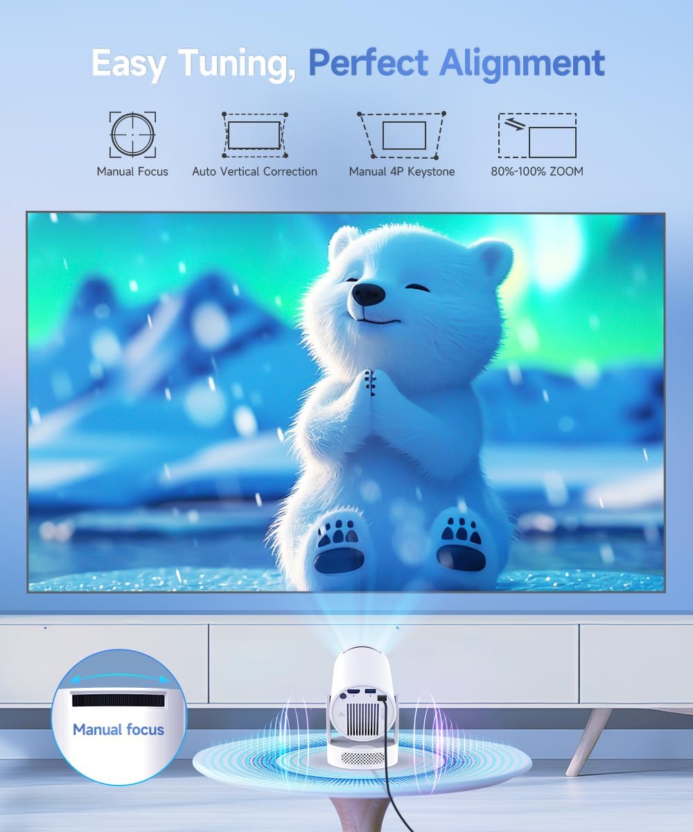 Magcubic Mini Projector, 1080P Support Smart Projector with WiFi 6 and Bluetooth...