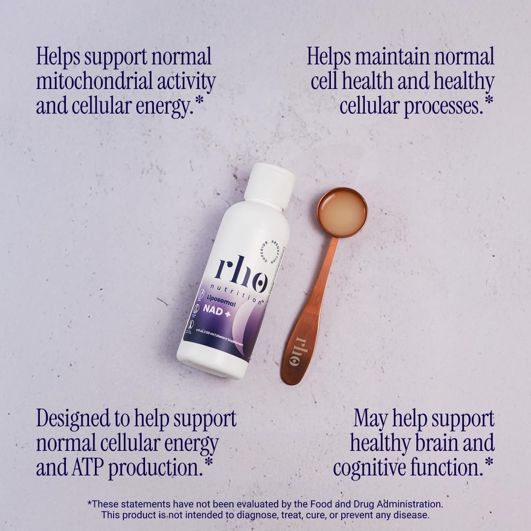 Rho Nutrition Liposomal NAD+ – Liquid Supplement Designed to Help Support Absorp...